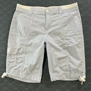 St. John's Bay Blue Striped Cargo Shorts